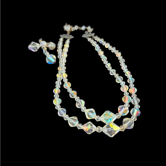 Vintage Aurora Borealis Necklace and Earrings - Picture 2 of 8